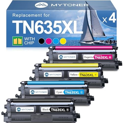 [4 Pack BCMY] Toner Cartridge for Brother TN635XL TN635 HL-L8430CDW Printers