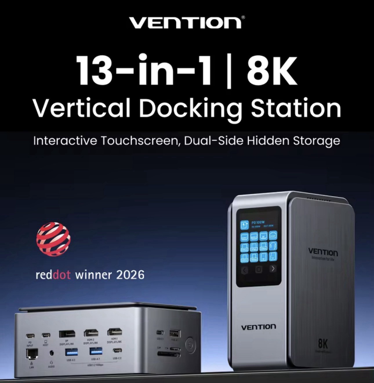 Vention 13-in-1 USB-C Docking Station 8K@30Hz HDMI DP 10Gbps Smart Screen Hub