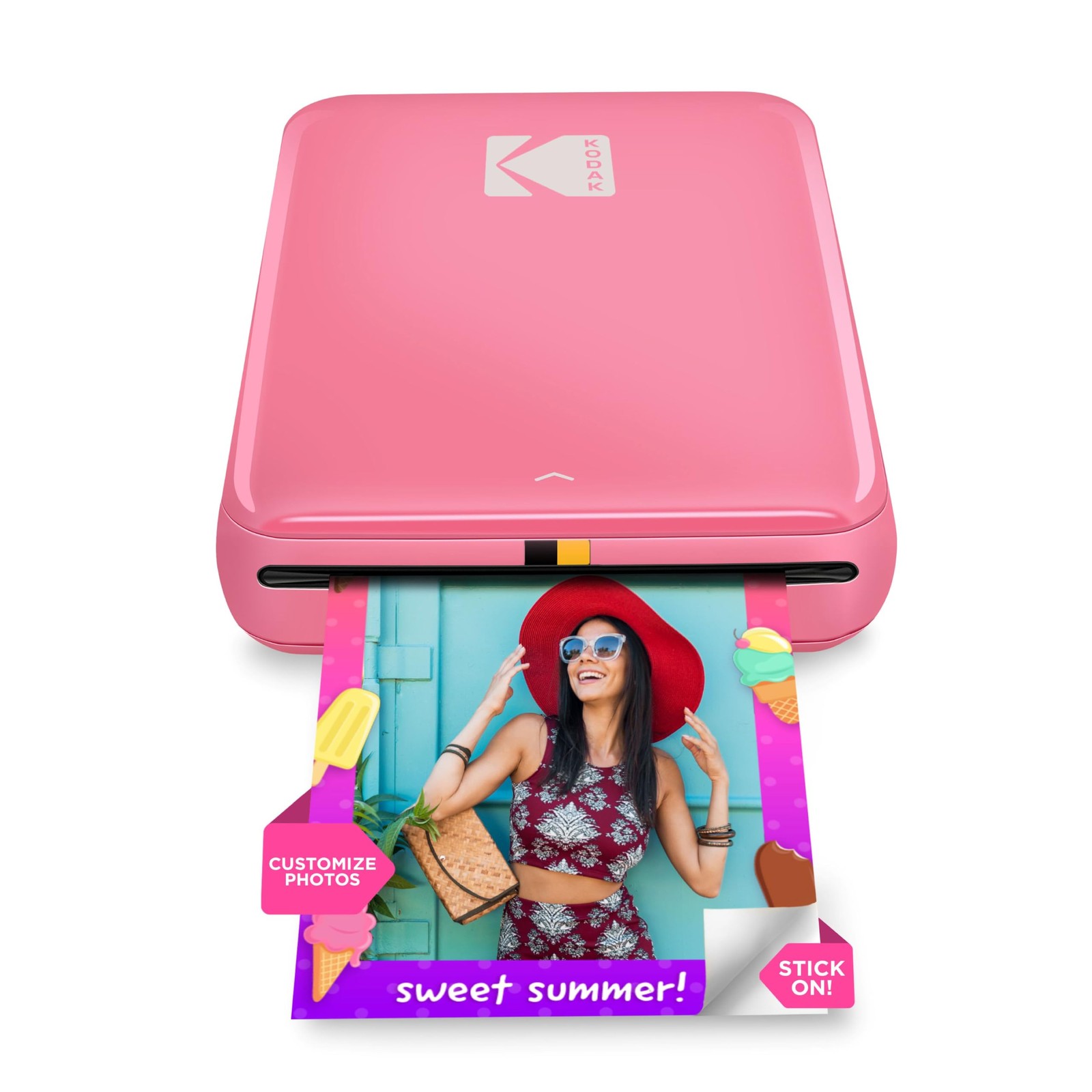 KODAK Step Instant Smartphone Photo Printer, Printer + 5 sheets, Pink