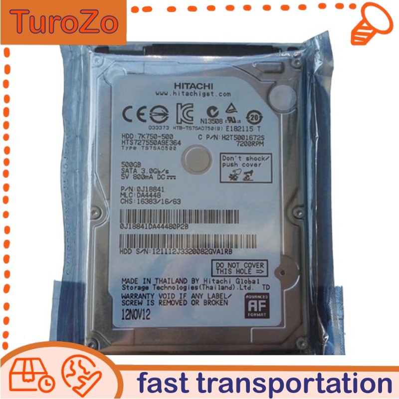 HTS727550A9E364 HGST 500GB 7200RPM SATA 2.5" Laptop HDD Hard Disk Drive New