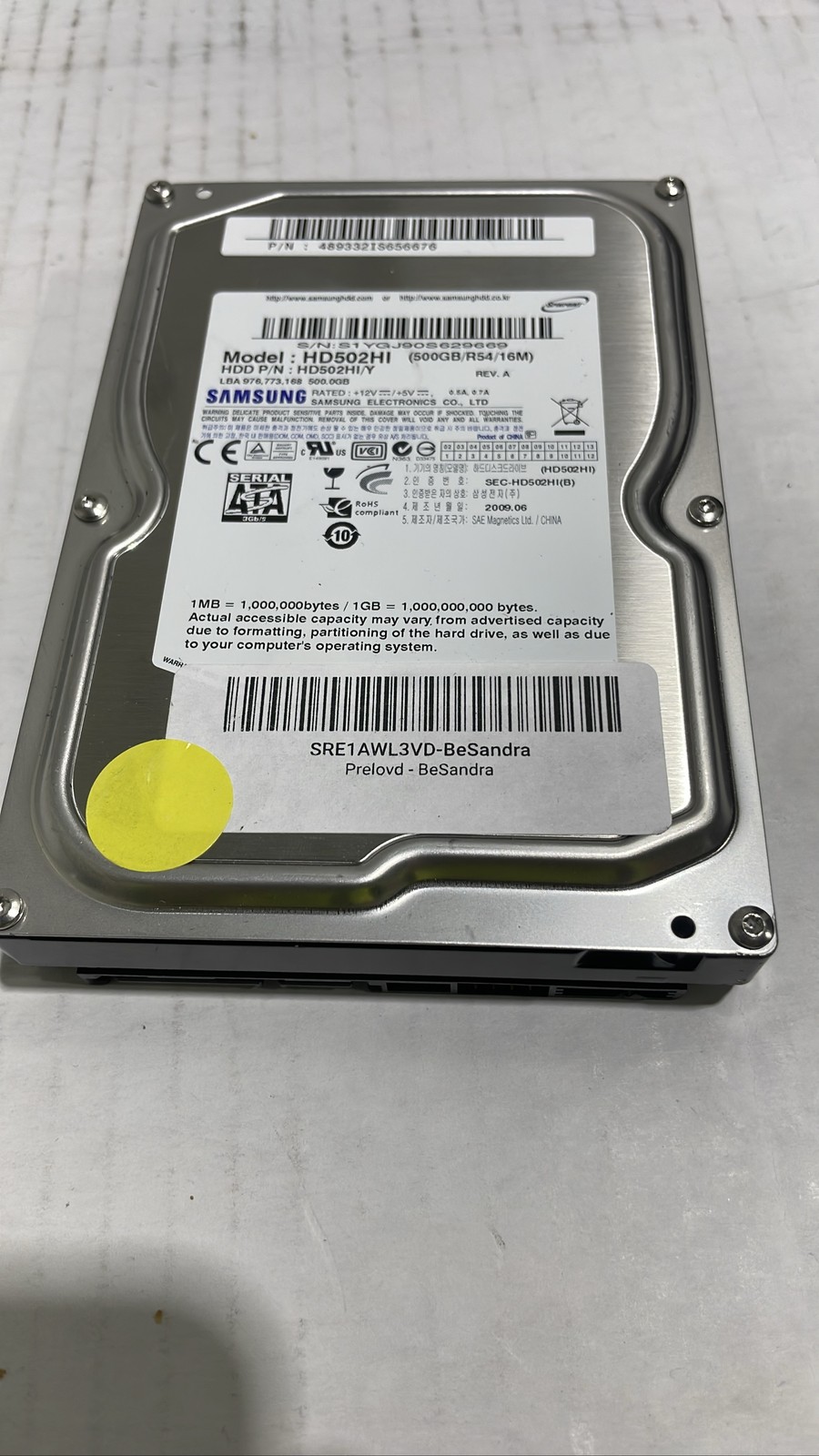 Samsung SpinPoint HD502HI 500GB 3.5" SATA 3Gb/s 5400RPM 16MB Internal HDD Drive