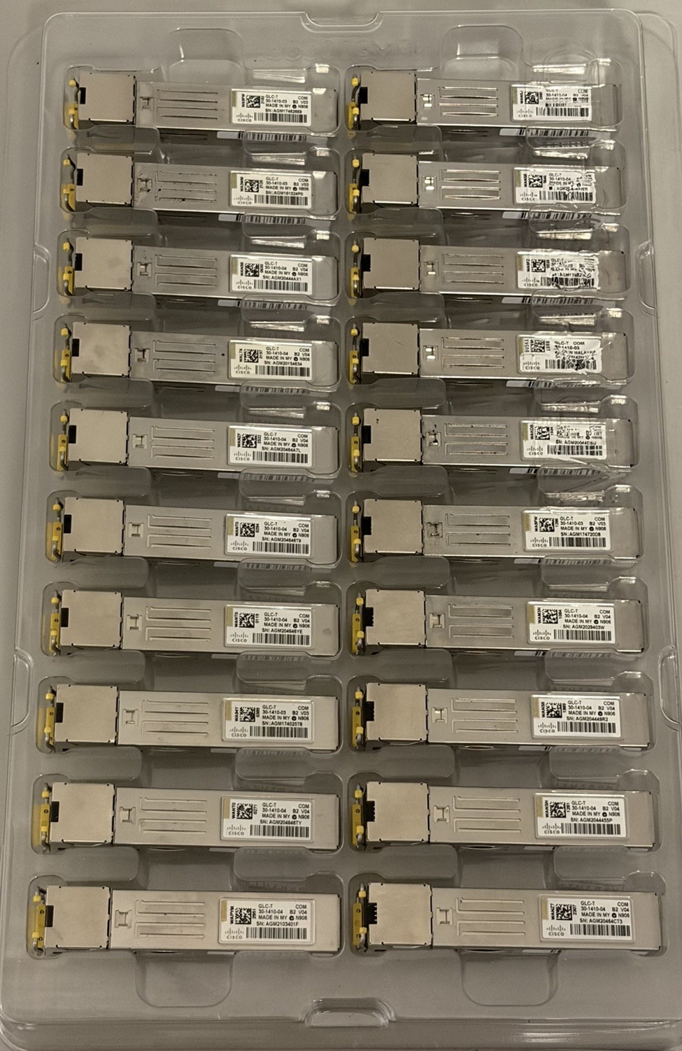 20 x Genuine Cisco GLC-T 1000BASE-T SFP+ RJ-45 30-1410-03 / 04 Transceivers