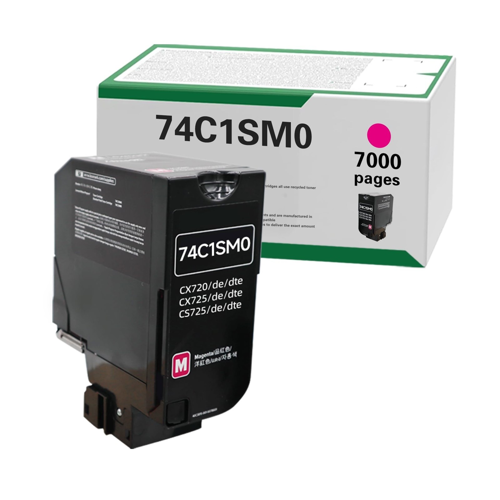 74C1SM0 7000 Pages High Yield Toner Cartridge Compatible for Lexmark 74C1S fo...