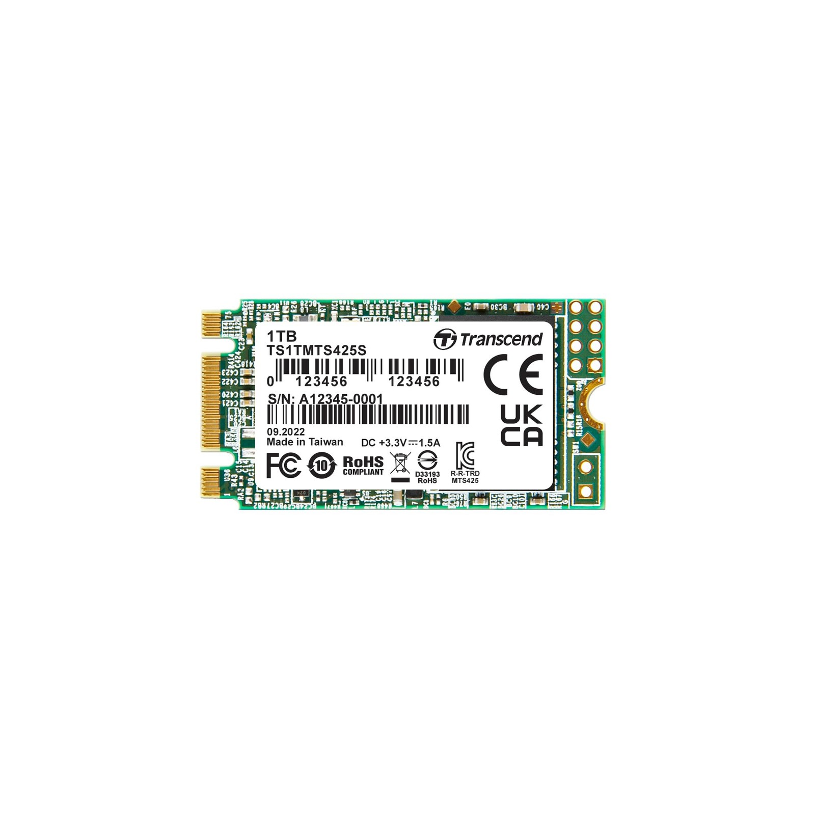 Transcend MTS425 M.2 2242 SATA III SSD 1TB, Up to 550MB/s, Compatible 1TB