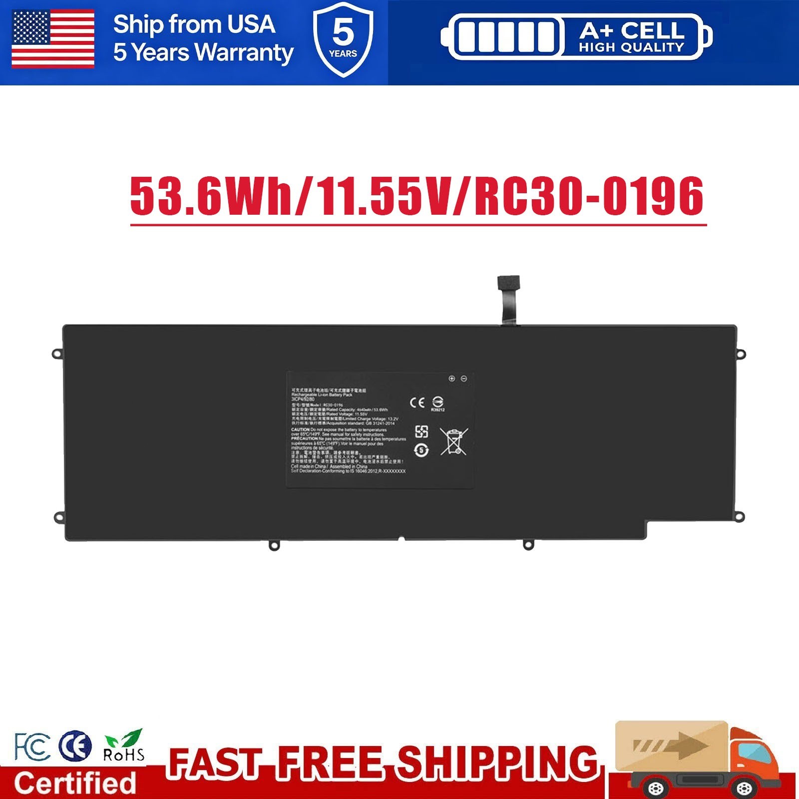 RZ09-0239 RC30-0196 Laptop Battery For Razer Blade Stealth 13.3" 2017 i7-8550u