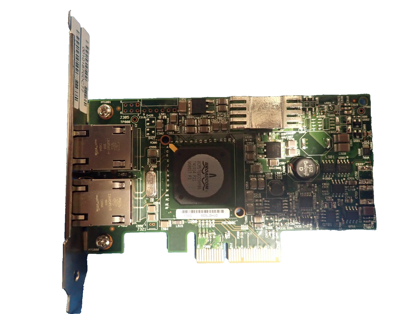 Lot of 2 DELL 0G218C BOARDCOM 5709 2-Port 1GB PCI-E HP Ethernet Network Adapter