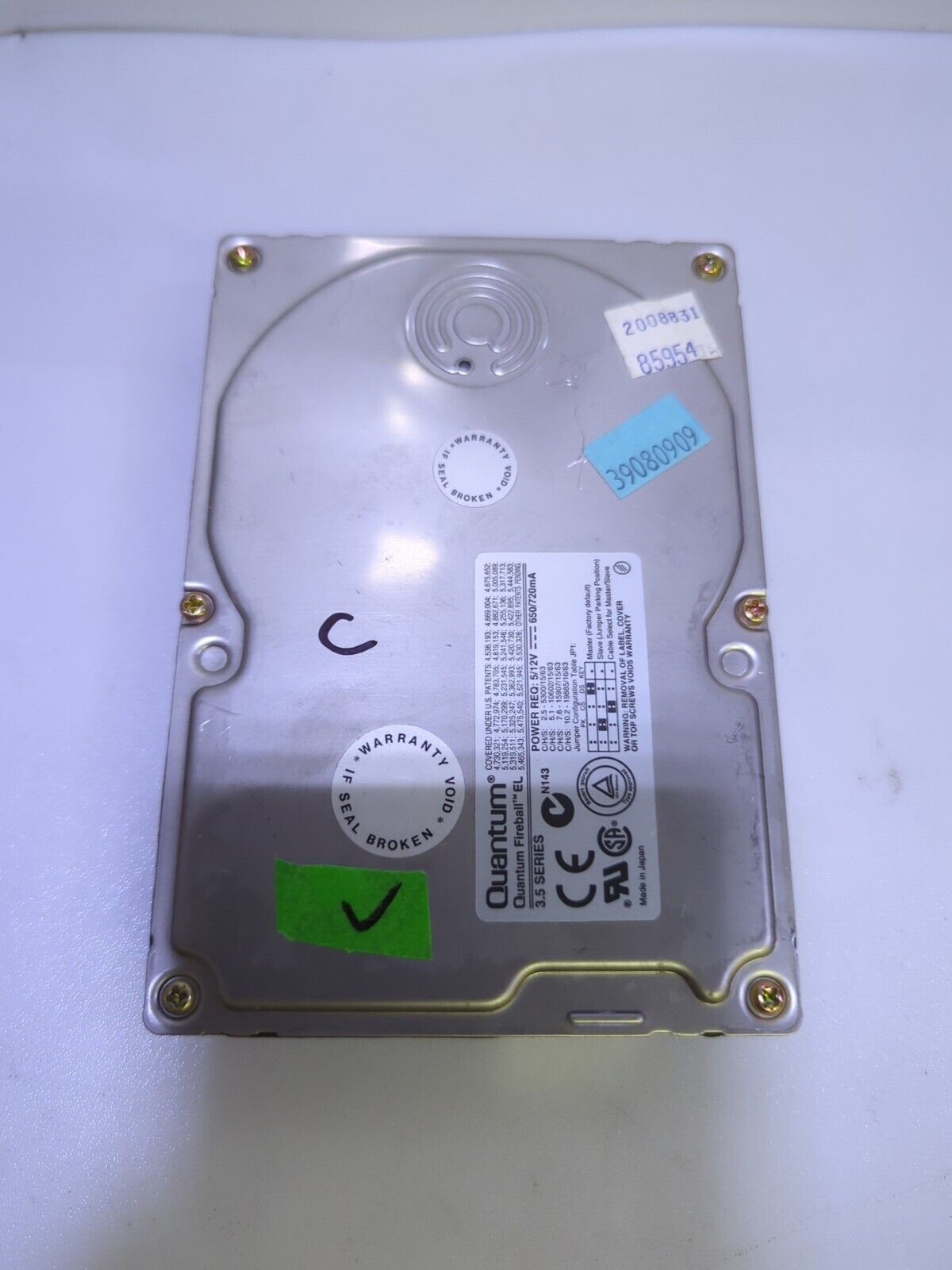 Quantum Fireball 3.5" IDE Hard  Drive EL 2.5AT EL25A881 Tested -