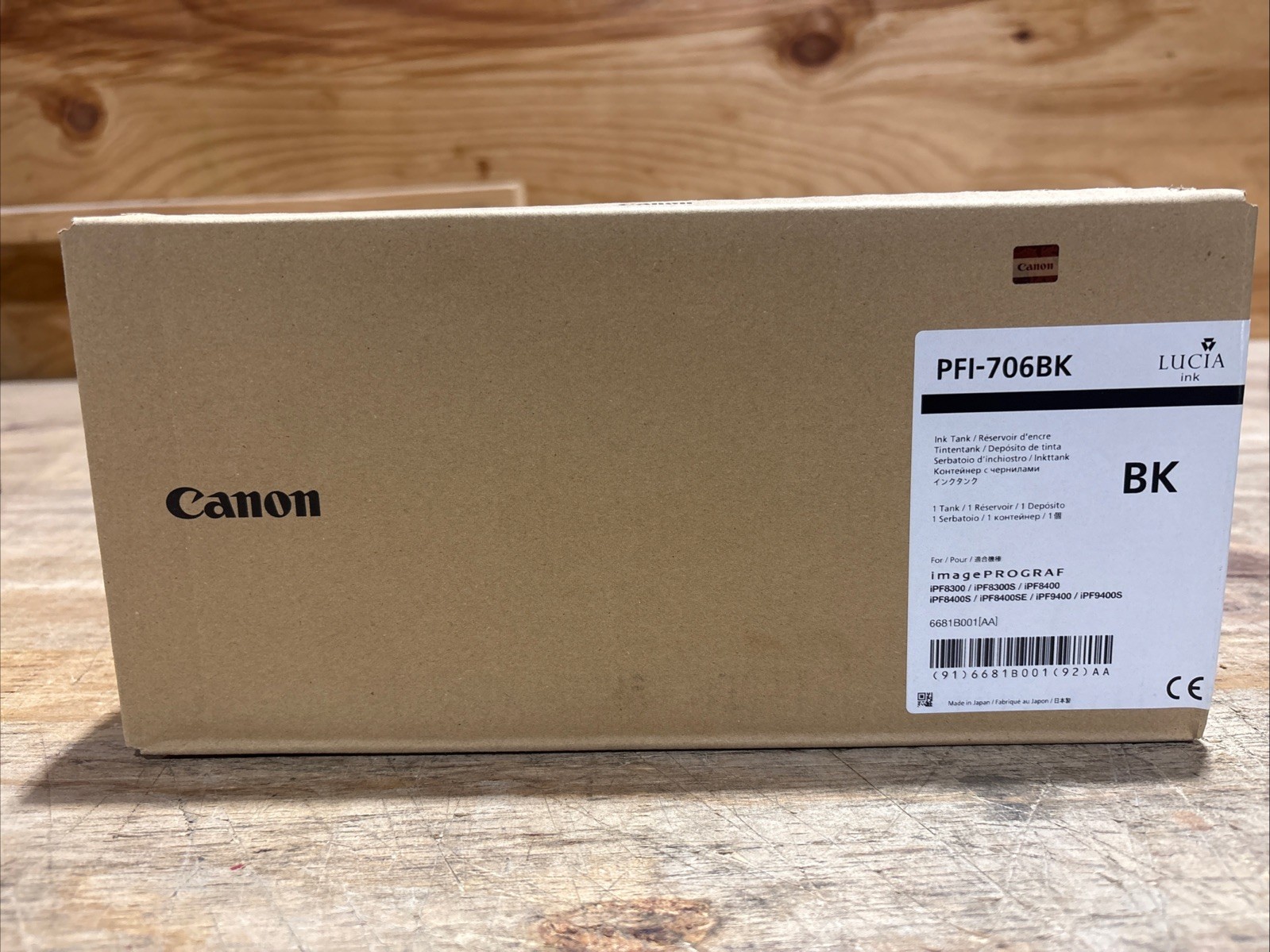 Genuine Canon PFI-706BK Black Ink Tank For iPF8300/8300s/8400/8400s Exp. 05/2025