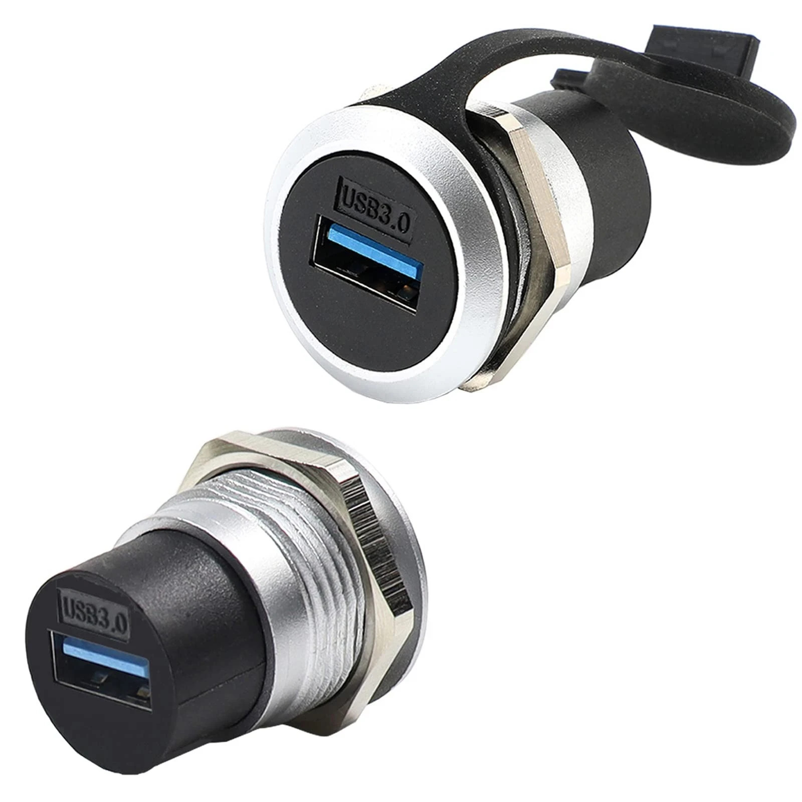 2Pack USB 3.0 Panel Mount Coupler, Pass 2PCS USB3.0, black