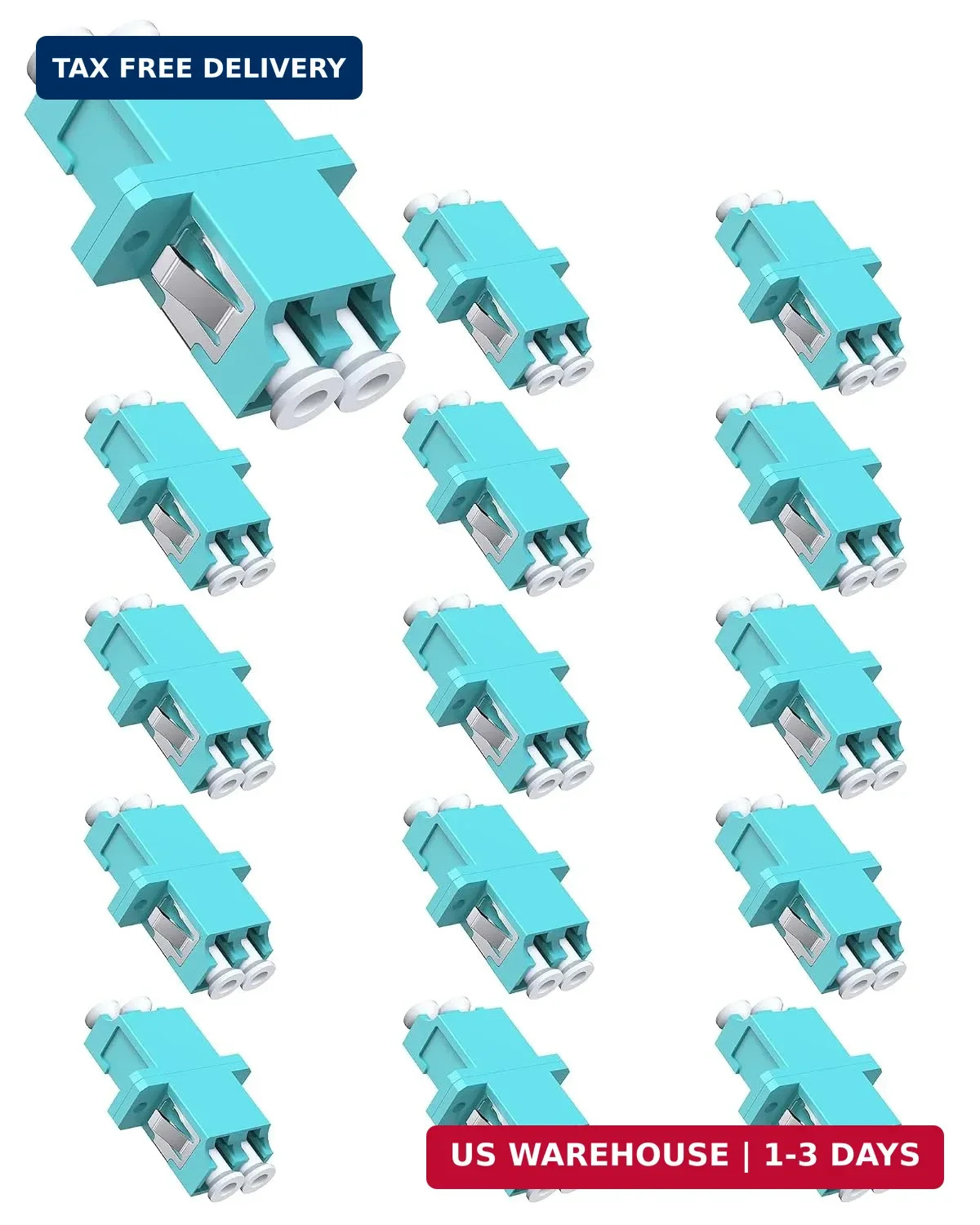 15 Pack LC to LC Fiber Optic Coupler Multimode LC Coupler | UPC Duplex Multimode