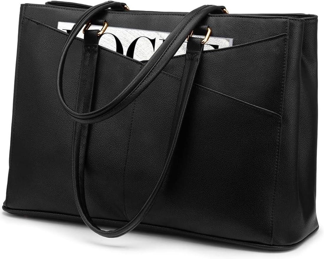 Laptop Tote Bag for Women - 15.6 Inch, Leather, Waterproof, Business Office, ...