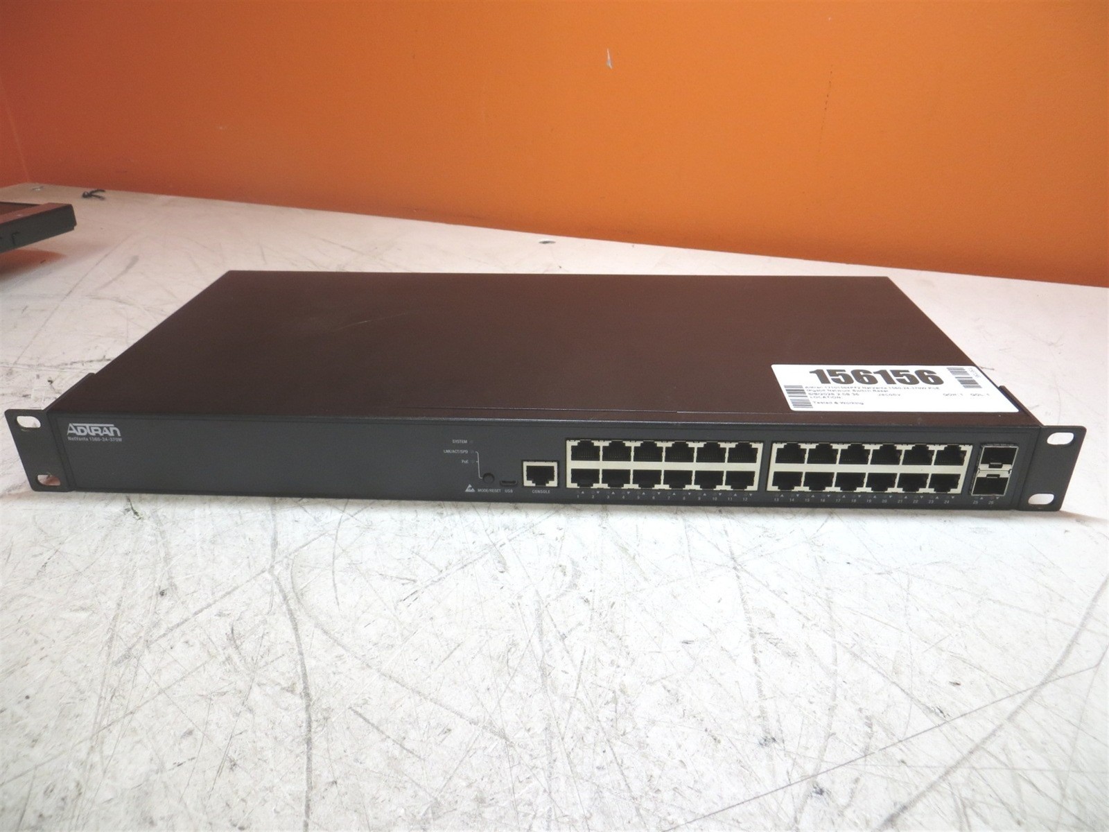 Adtran 17101564PF2 NetVanta 1560-24-370W PoE Gigabit Network Switch Reset
