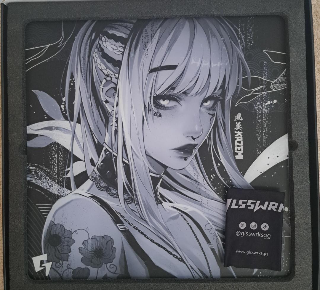 GLSSWRKS Kazemi Mousepad Premium Glass Blue Limited Edition 490x420mm From Japan