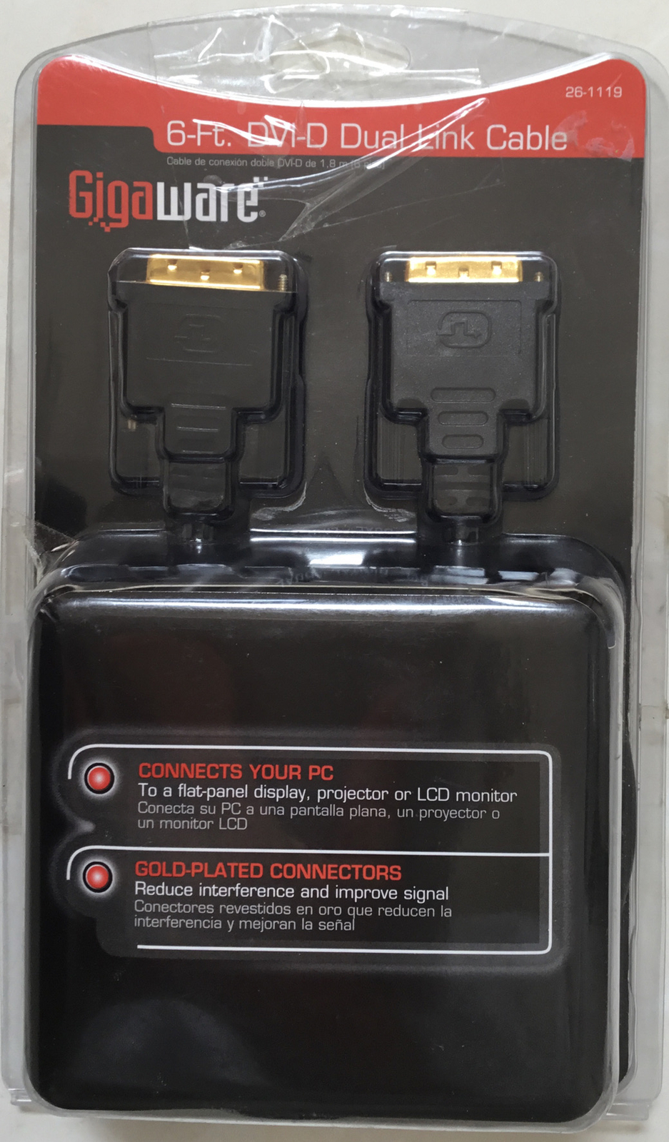 GIGAWARE 6-ft. DVI-D Dual Link Cable Connect ToDVI-D OrDVI Jacks Of a PC ——11