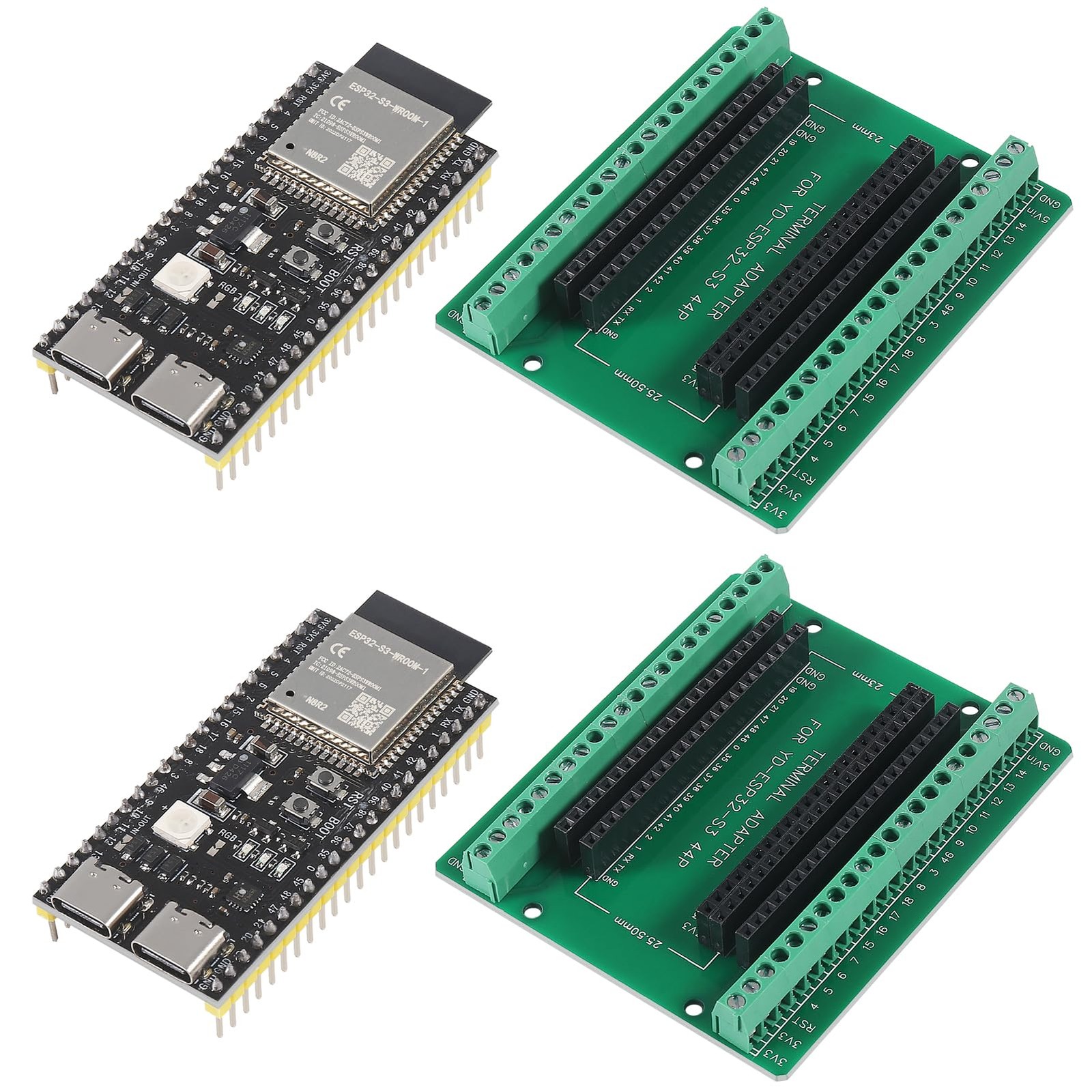 2 Sets ESP32S3N8R2 44Pin TypeC Development Board WiFi BLE MCU Module Kit