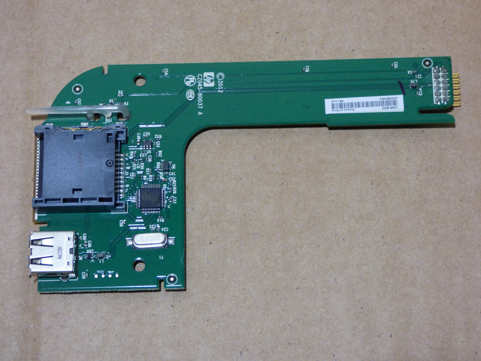 HP Officejet 7525 Printer SD Card Front USB Board CZ045-80037A