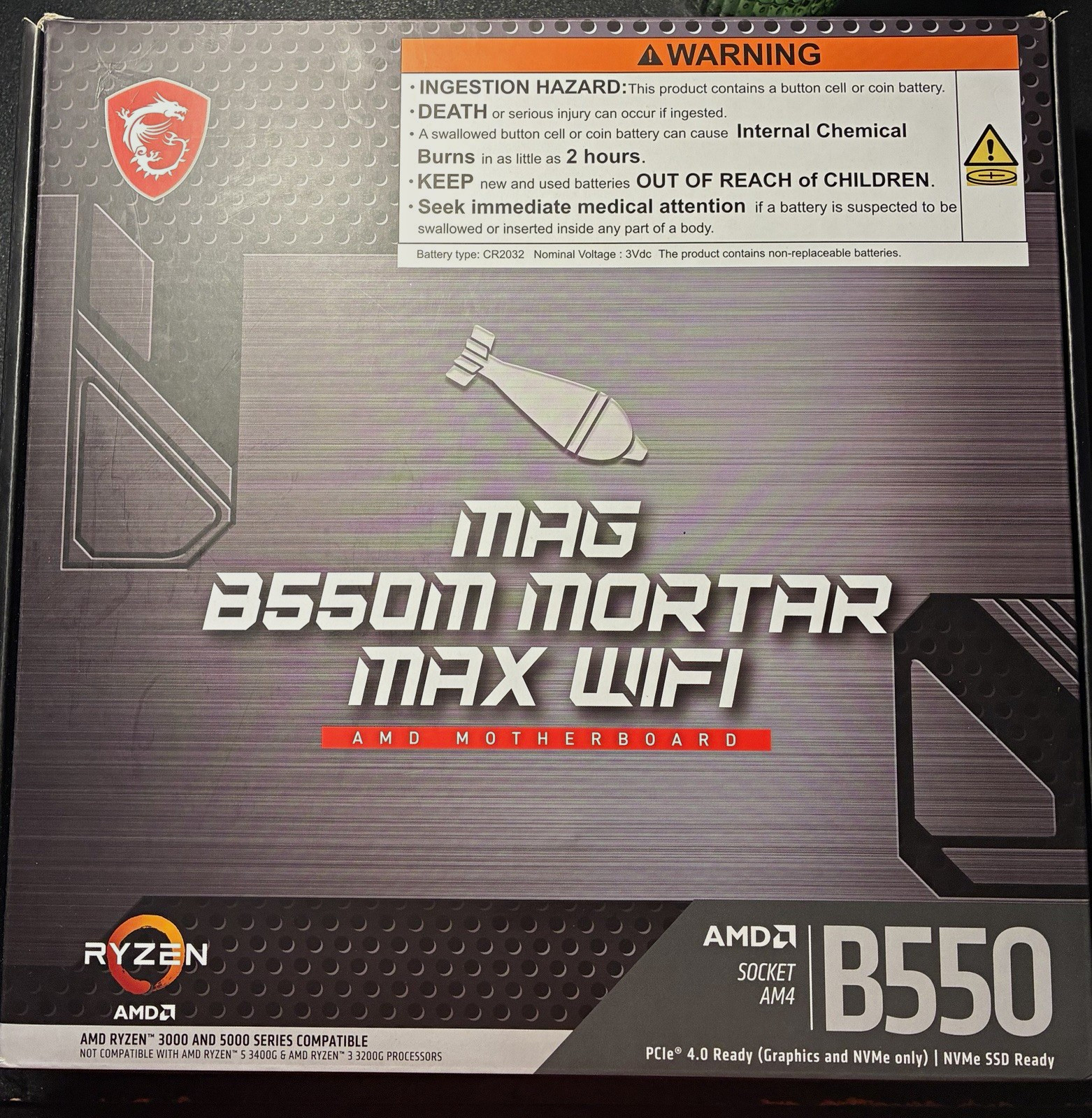 MSI MAG B550M MORTAR MAX WIFI AMD B550 Socket AM4 mATX Wi-Fi BT DDR4