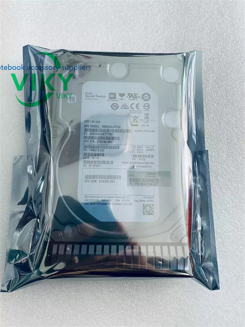 820032-001 HPE 8TB 12G 7.2K 3.5” SAS G8-G10 SC HARD DRIVE 819201-B21 819199-001