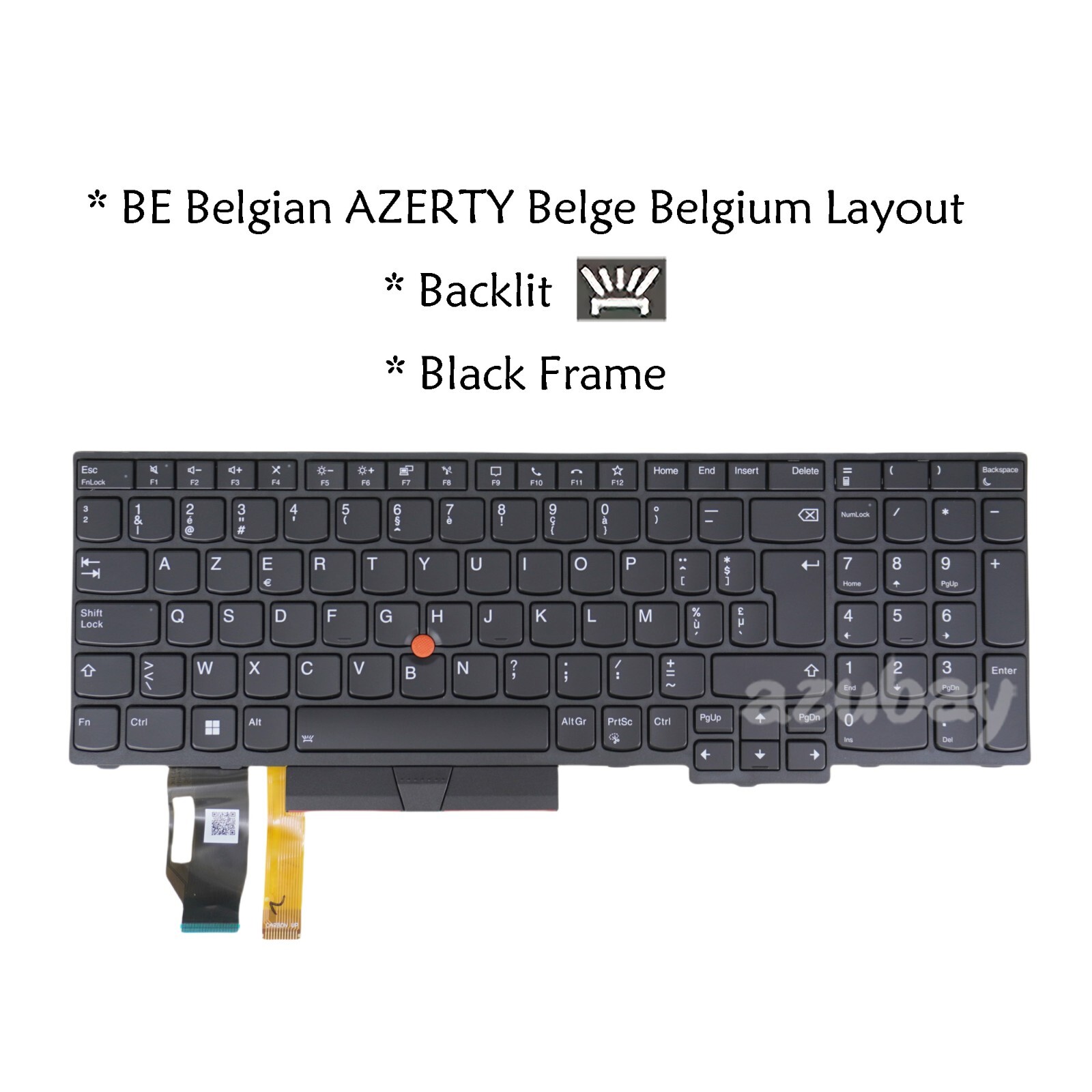 Belgian Keyboard for Lenovo Thinkpad T15 Gen 1 /Gen 2, P15s Gen 1/ Gen 2 Backlit