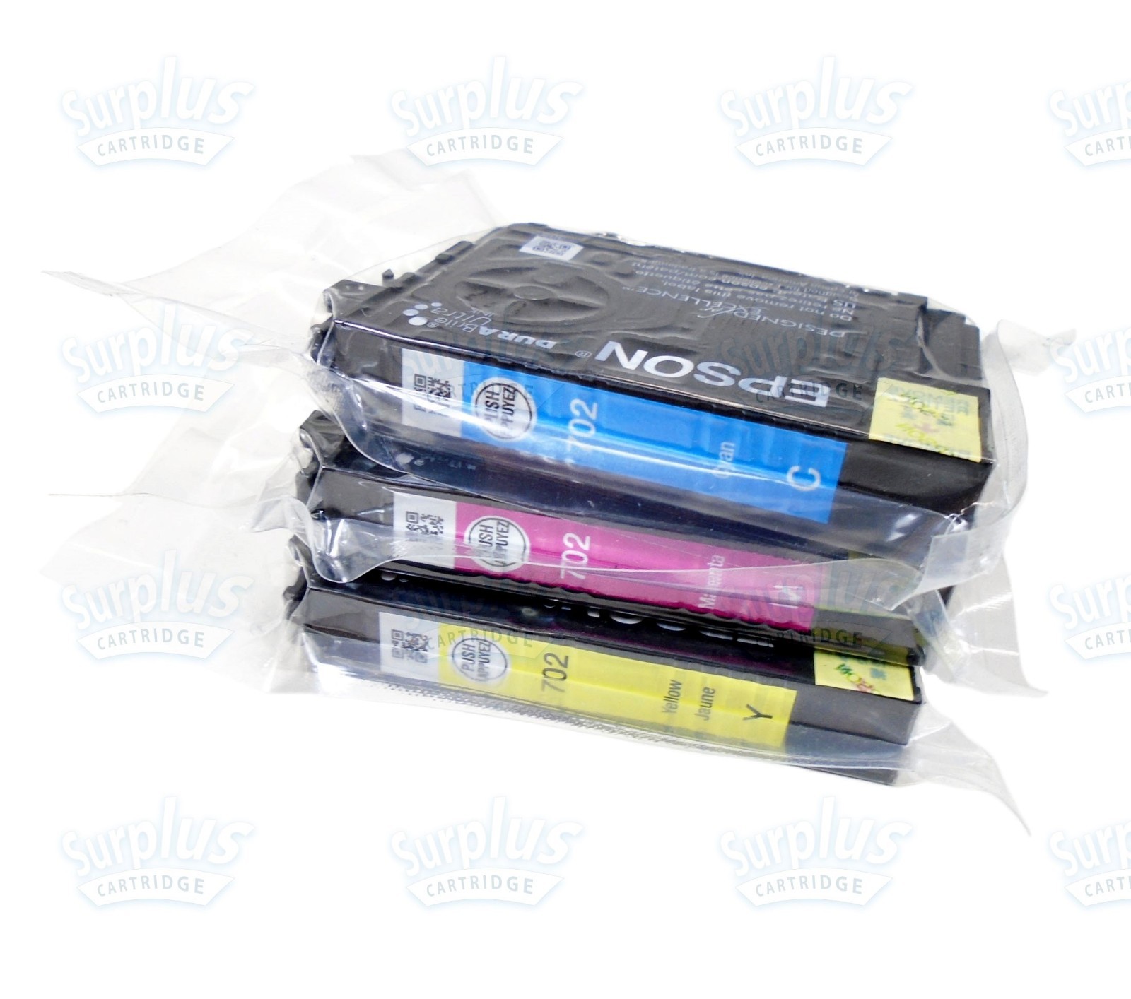 3pk Genuine Epson 702 Color Ink Cartridges WF-3720 WF-3730 (NOT Initial)