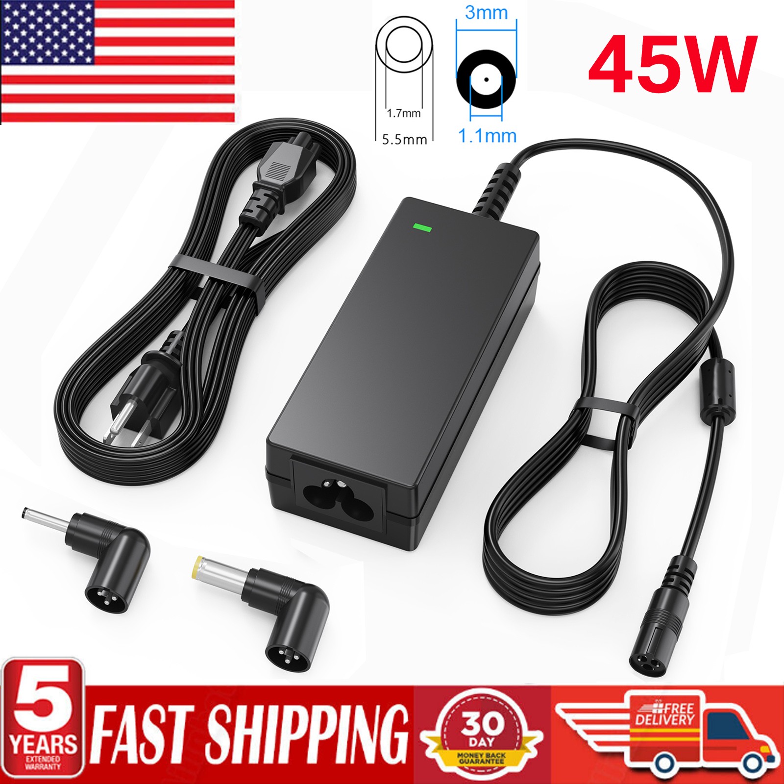 45W 19V 2.37A For Acer Aspire One KAV60 NAV50 PAV70 ZA3 AC Adapter Power Charger