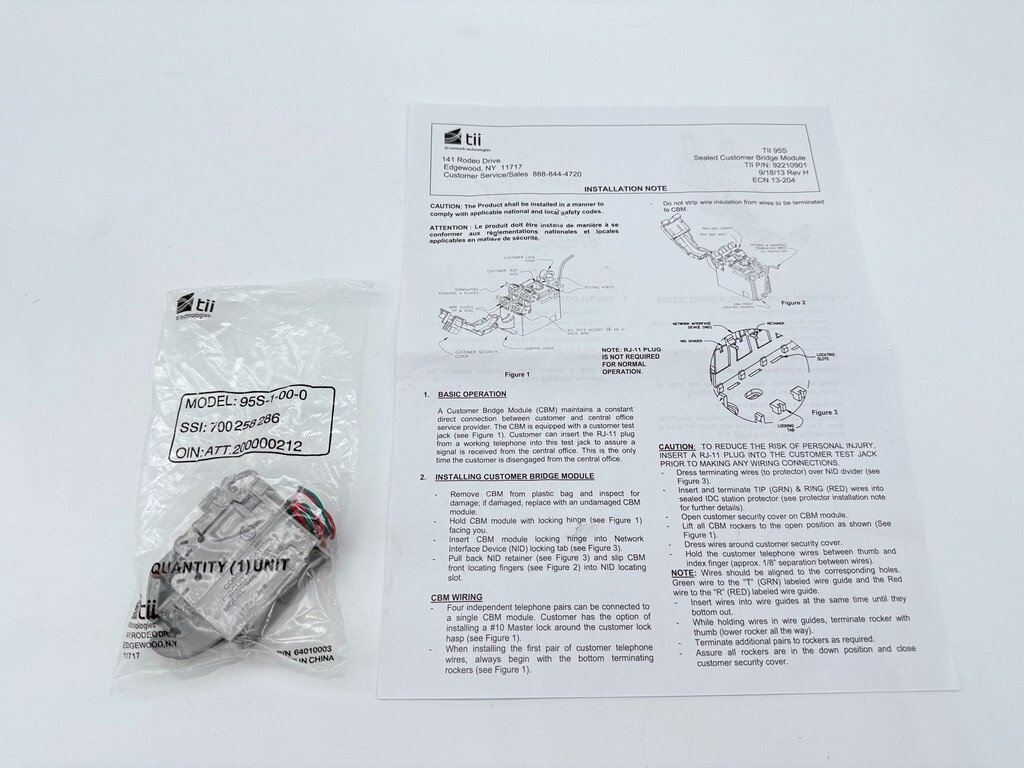 Tii Network Technologies Sealed Customer Bridge Module 95S-1-00-0 SSI: 700258286