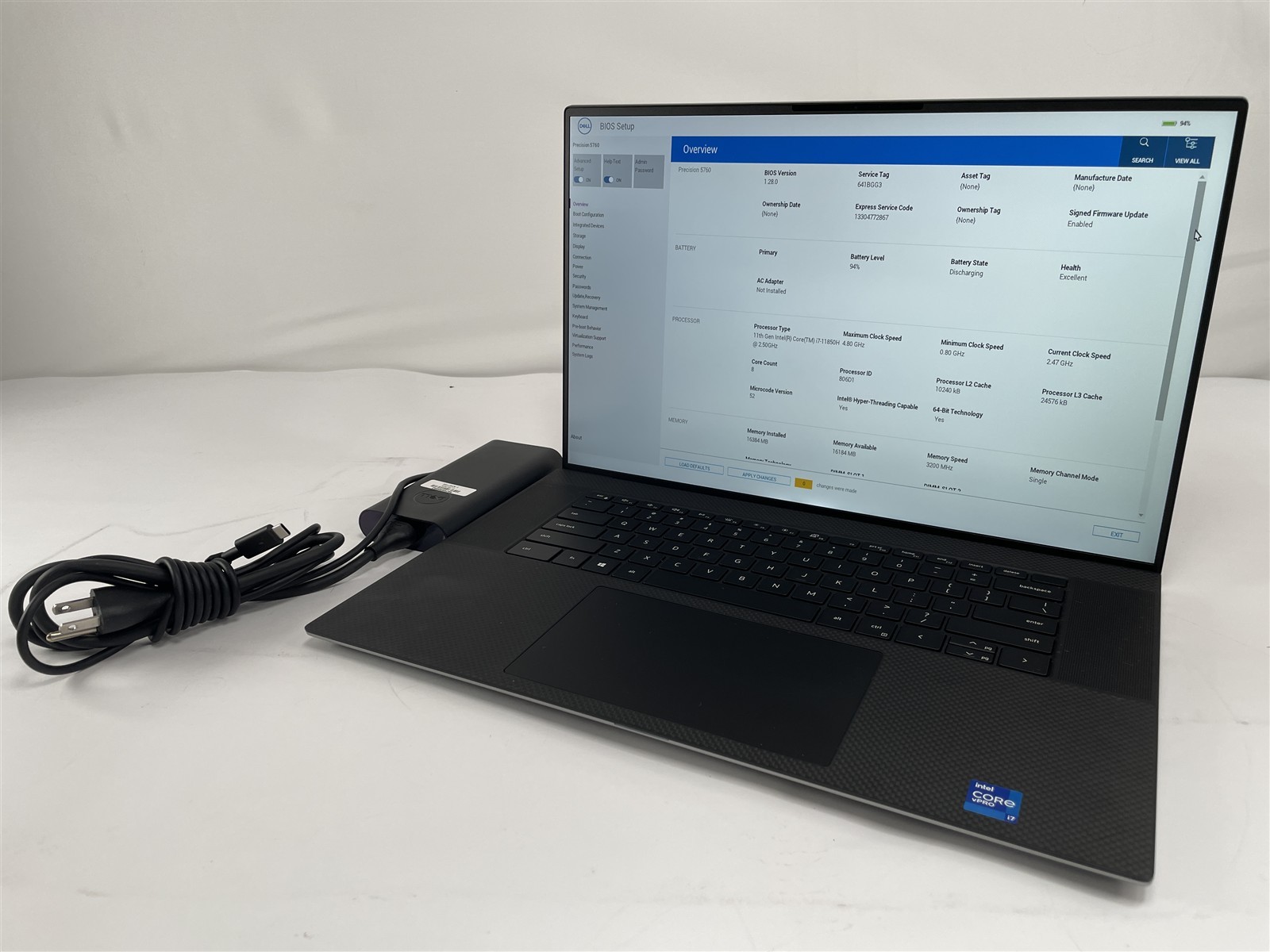 Dell Precision 5760 17" FHD i7-11850H 2.5GHz 16GB RAM 512GB SSD RTX A3000