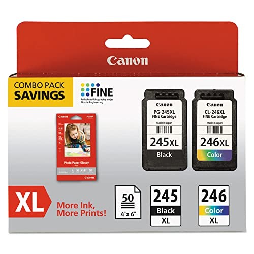 CANON PG-245XL/CL-246XL INK AMP PAPER COMBO PACK - BLK/TRI-COLOR