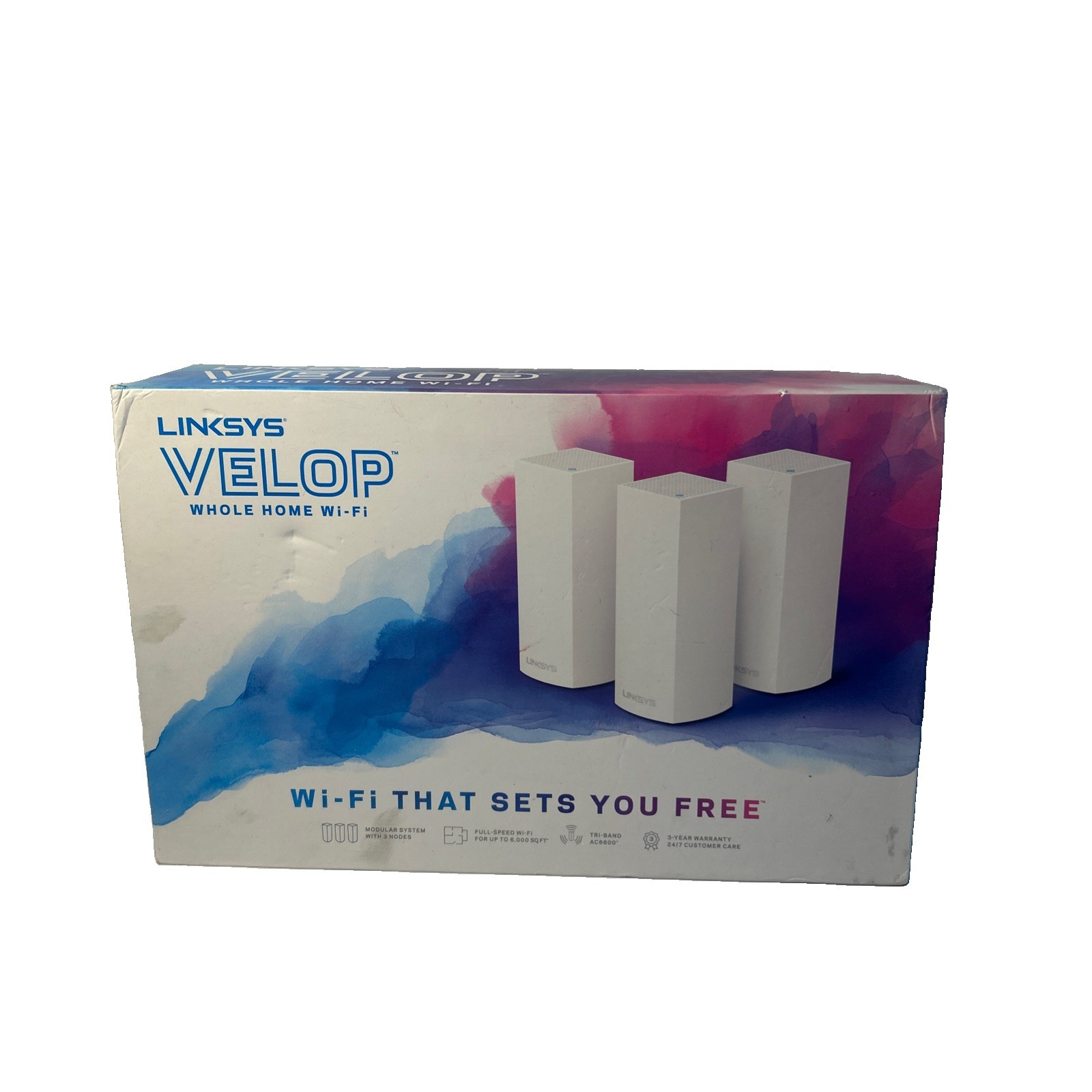 Linksys Velop WHW0303 Tri-Band Whole-Home Wi-Fi 5 System AC2200 3-Pack - White