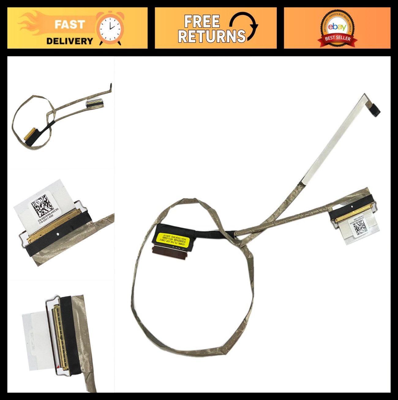 FHD 40PIN LCD EDP Flex Cable Replacement for Dell Inspiron 15-3511 3515 3520 352