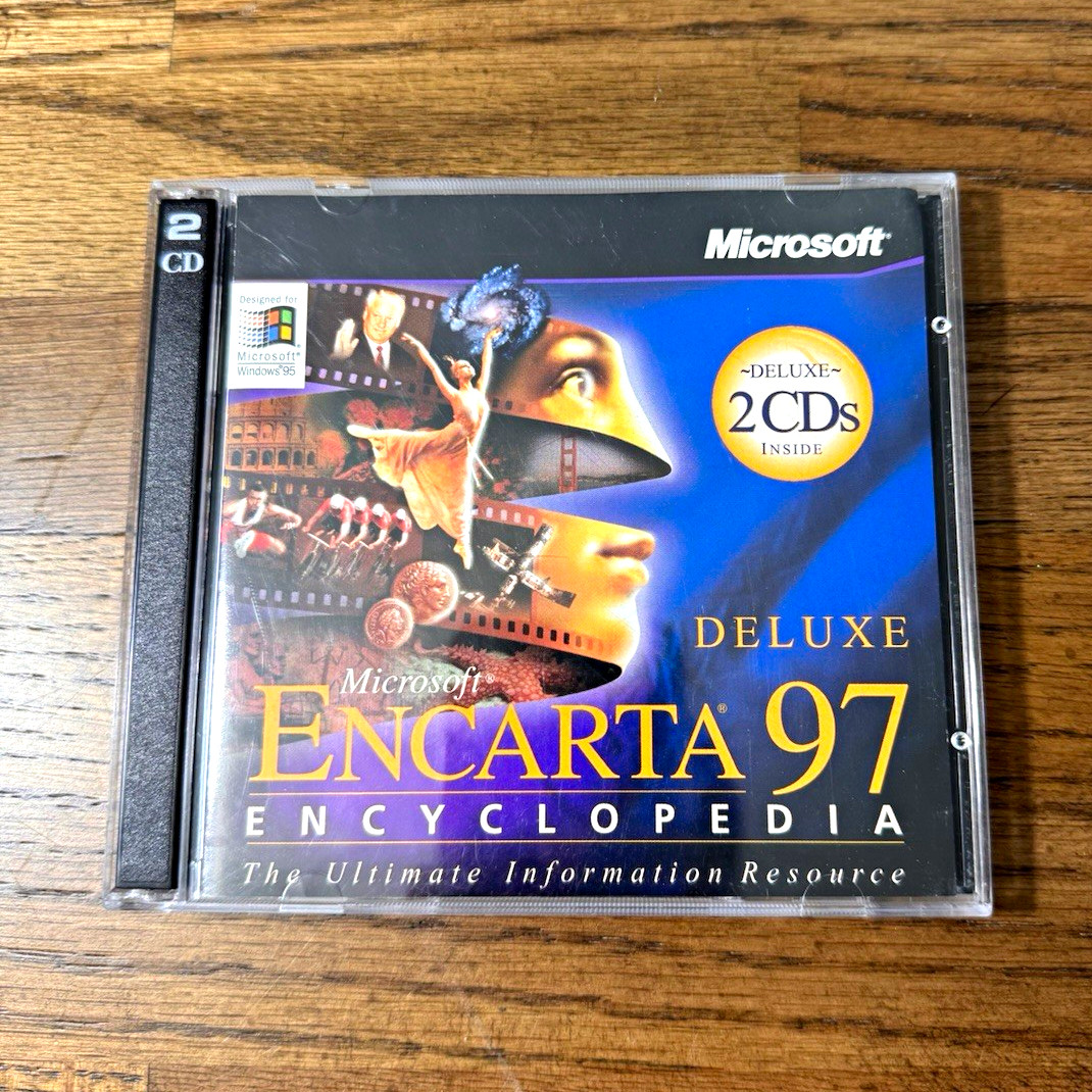 Microsoft Encarta 97 Encyclopedia Deluxe 2 CD Set for Windows 95 English