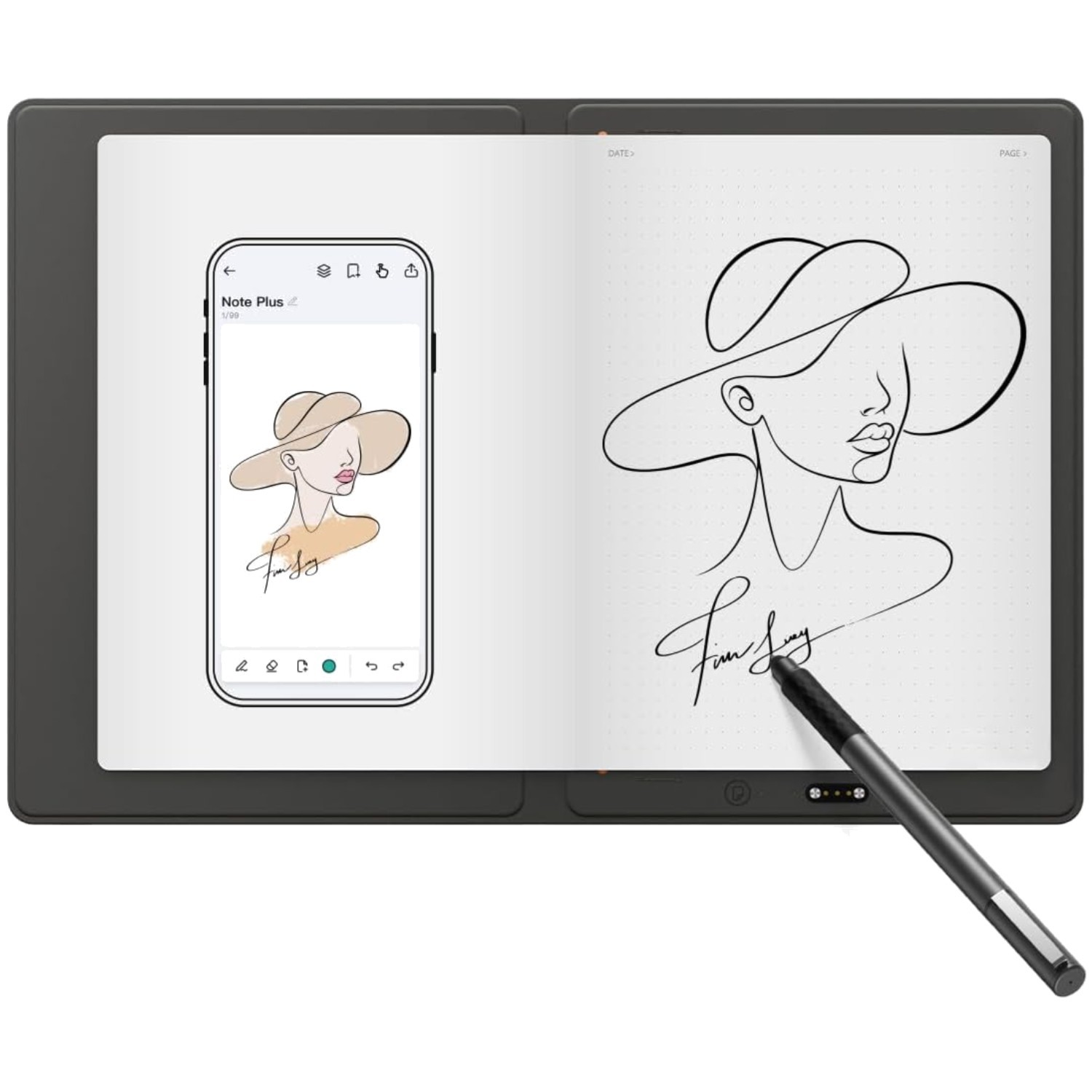 XPPen Note Plus Digital Notebook with Pen Syncs to\\