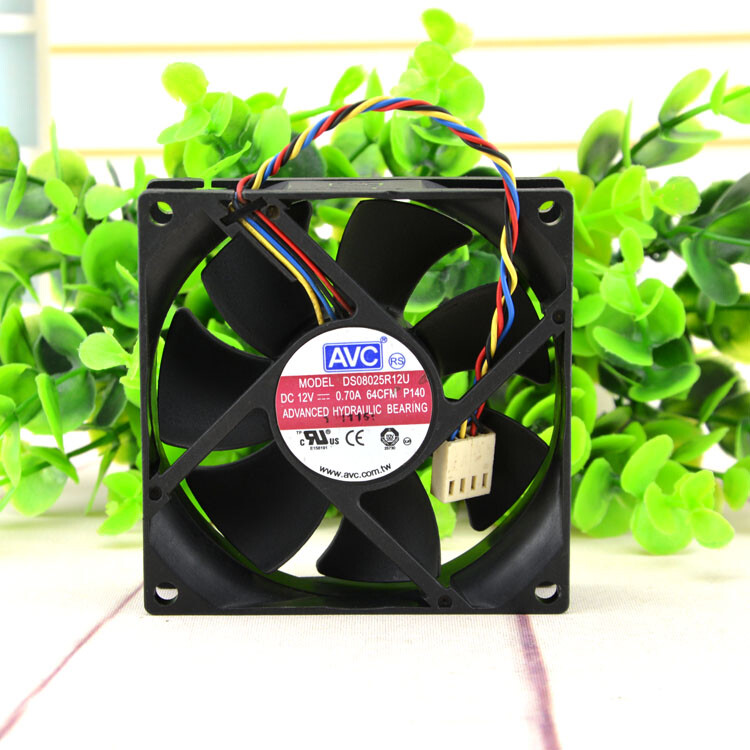 1pc AVC DS08025R12U 12V 0.70A 8025 8cm  4-wire Cooling Fan