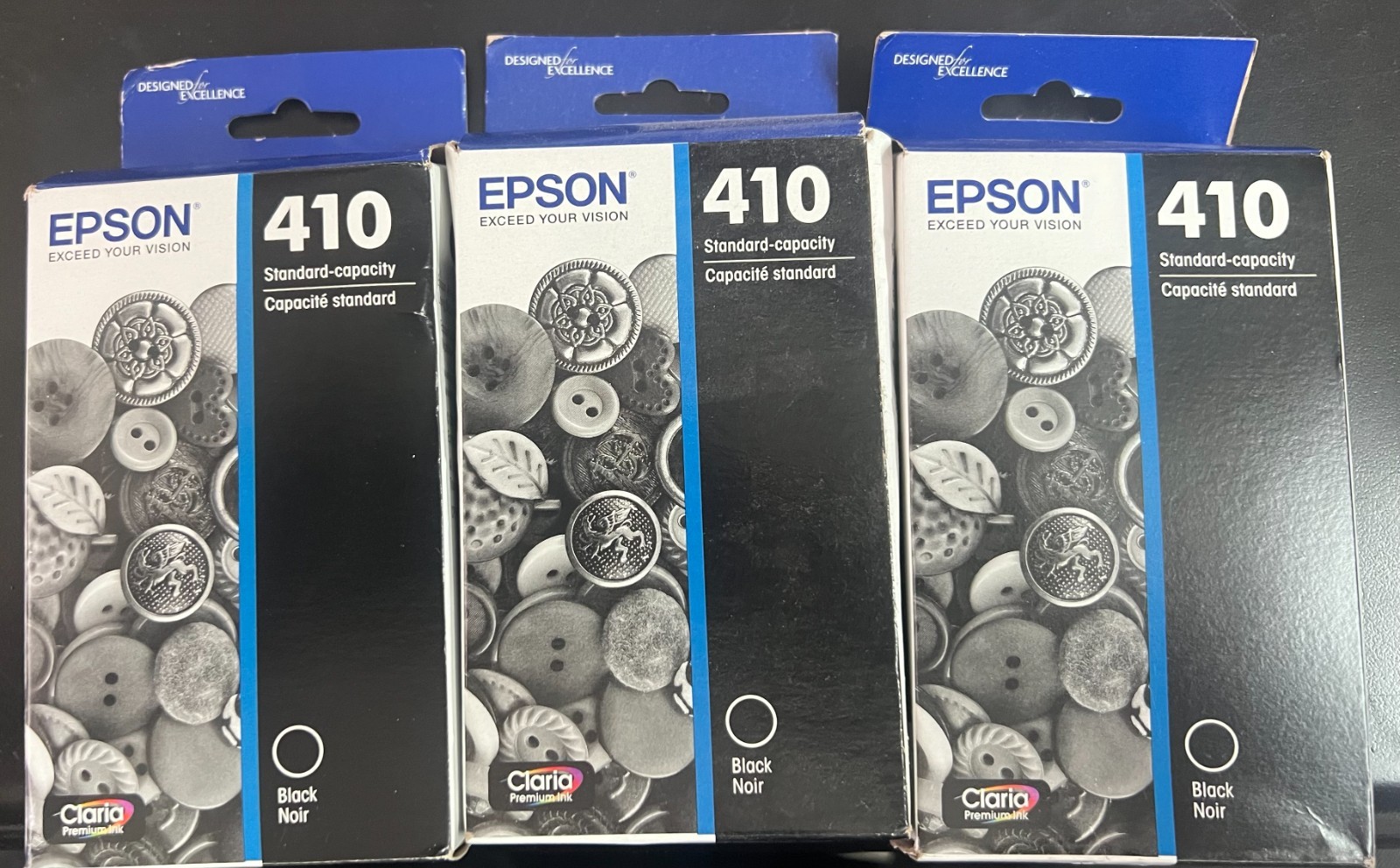 Lot of 3 Epson T410 Ink Cartridges Black Genuine T410020 2136/3