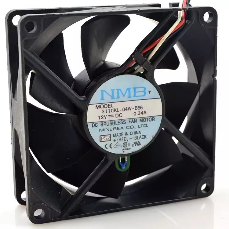 NMB 3110KL-04W-B66 12V 0.34A 8025 8CM 3-Wire Cooling Fan