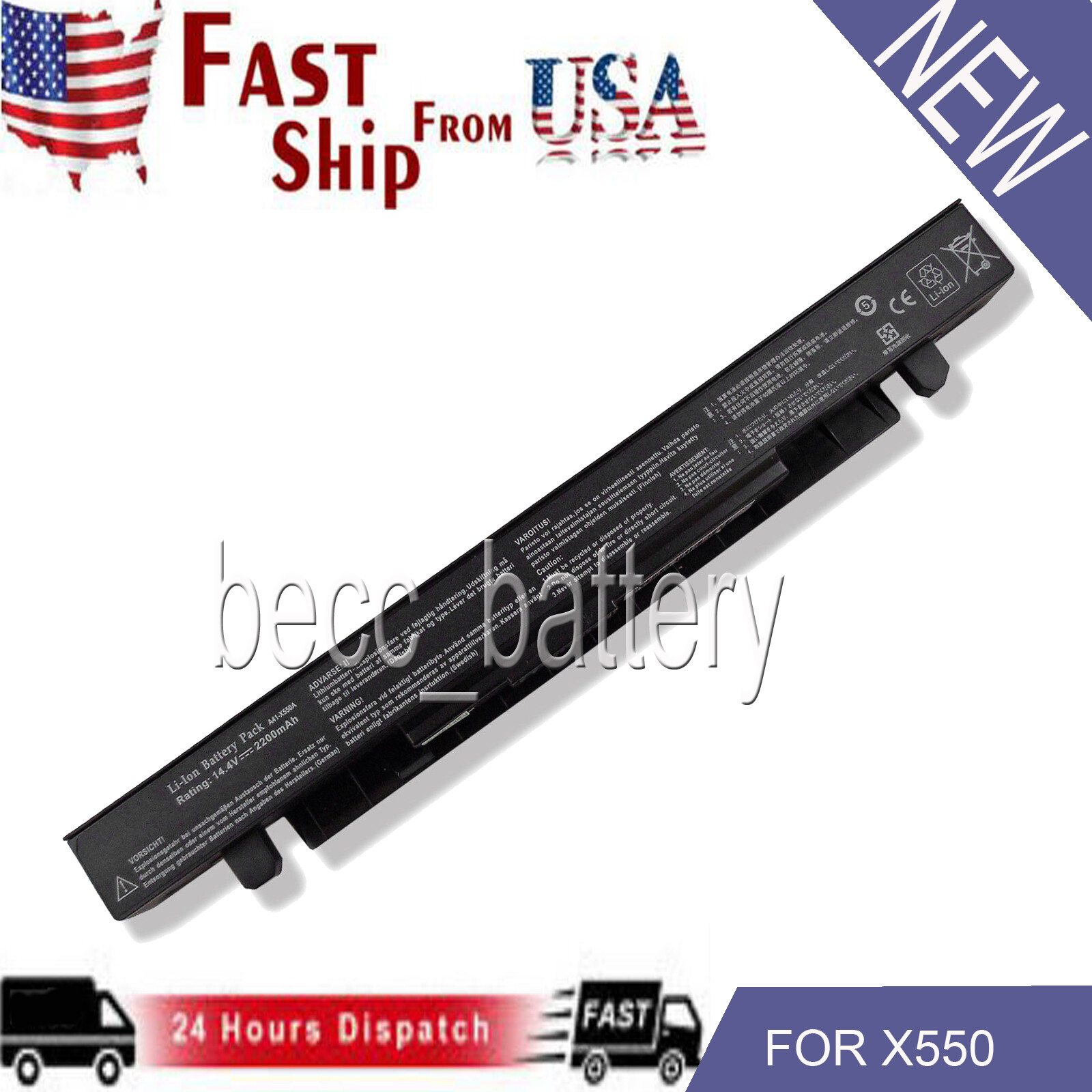 BATTERY 2200mAh for Asus X552C,X552CL,X552E,X552EA,X552EP Laptop Notebook US