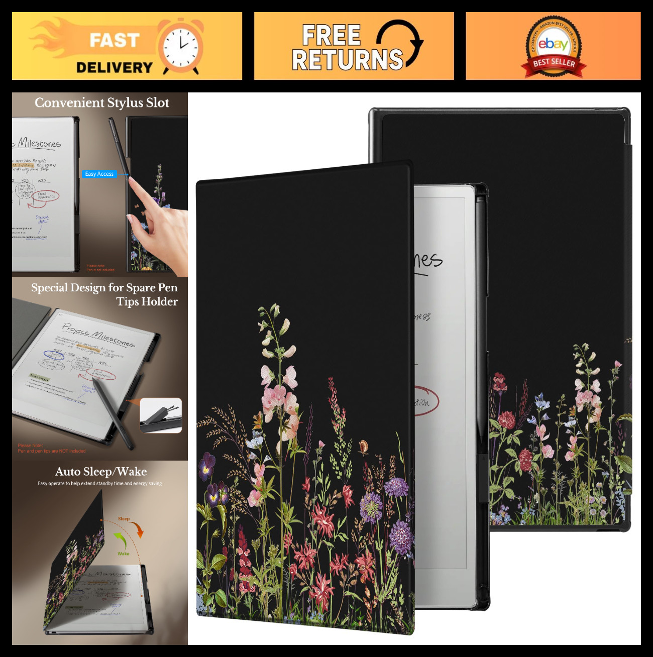 Premium Case for Remarkable Paper Pro 11.8" Tablet - 2024 Release, Durable & Sty