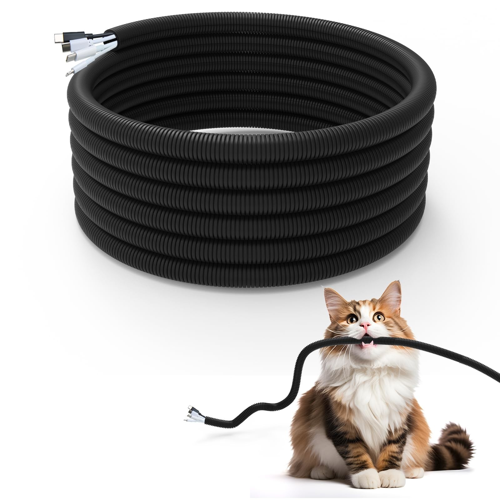 Cord Protector for Pets Stop Chewing Durable Wire Covers 10 ft