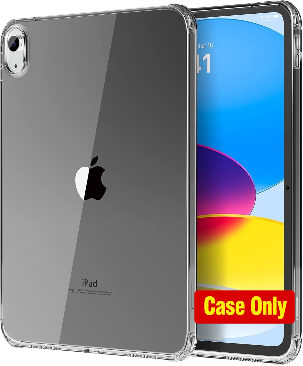 Clear Case for iPad A16 11" 2025, Lightweight, Shockproof, Black