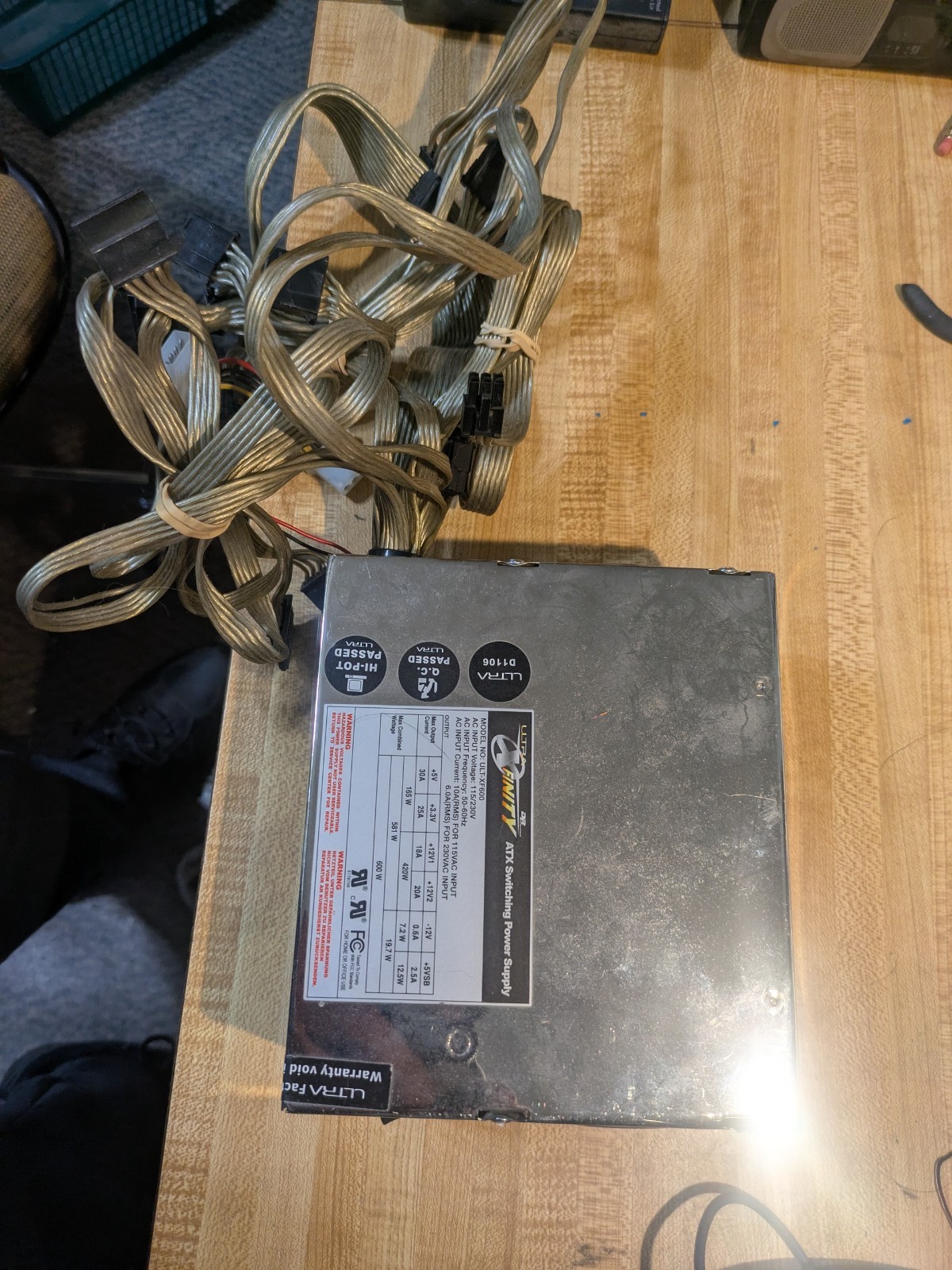 Ultra Xfinity ULT-XF600 600W ATX Switching Power Supply 