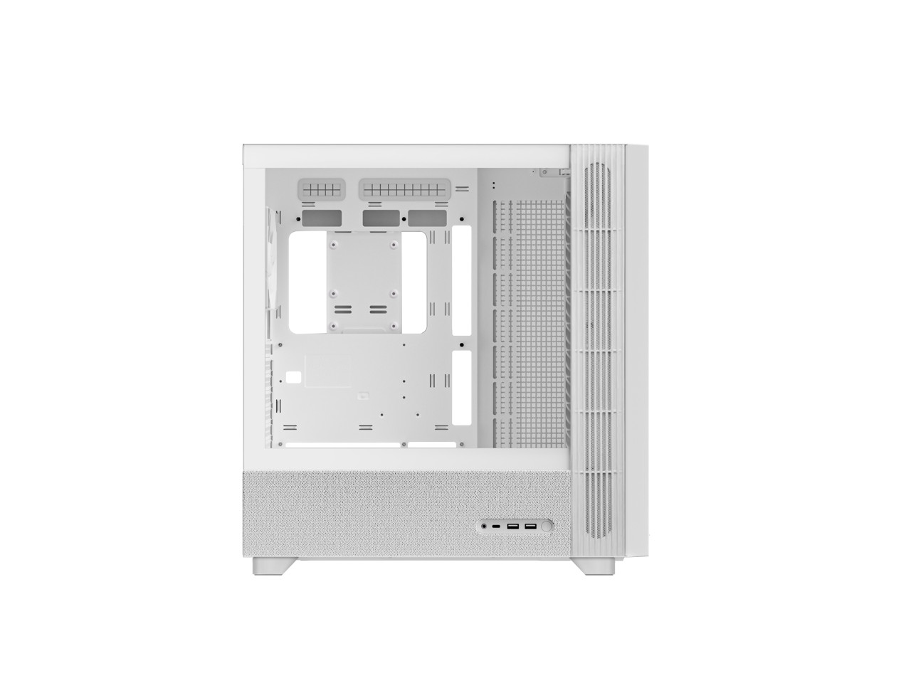 FLOVA White Mid-Tower ATX PC Case Breathable Fabric-Crafted Tempered Glass TRYX
