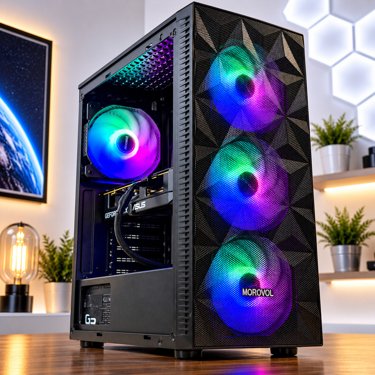 Custom ARGB Gaming Desktop PC intel i7 3.40 Quad 32 GB 2TB + SSD Nvidia RTX 4060
