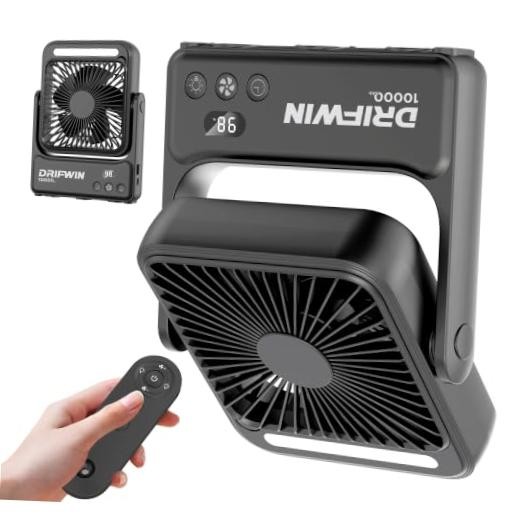 Magnetic Cruise Approved Fan with Night Light, 10000mAh Ultra-Slim Travel Fan,