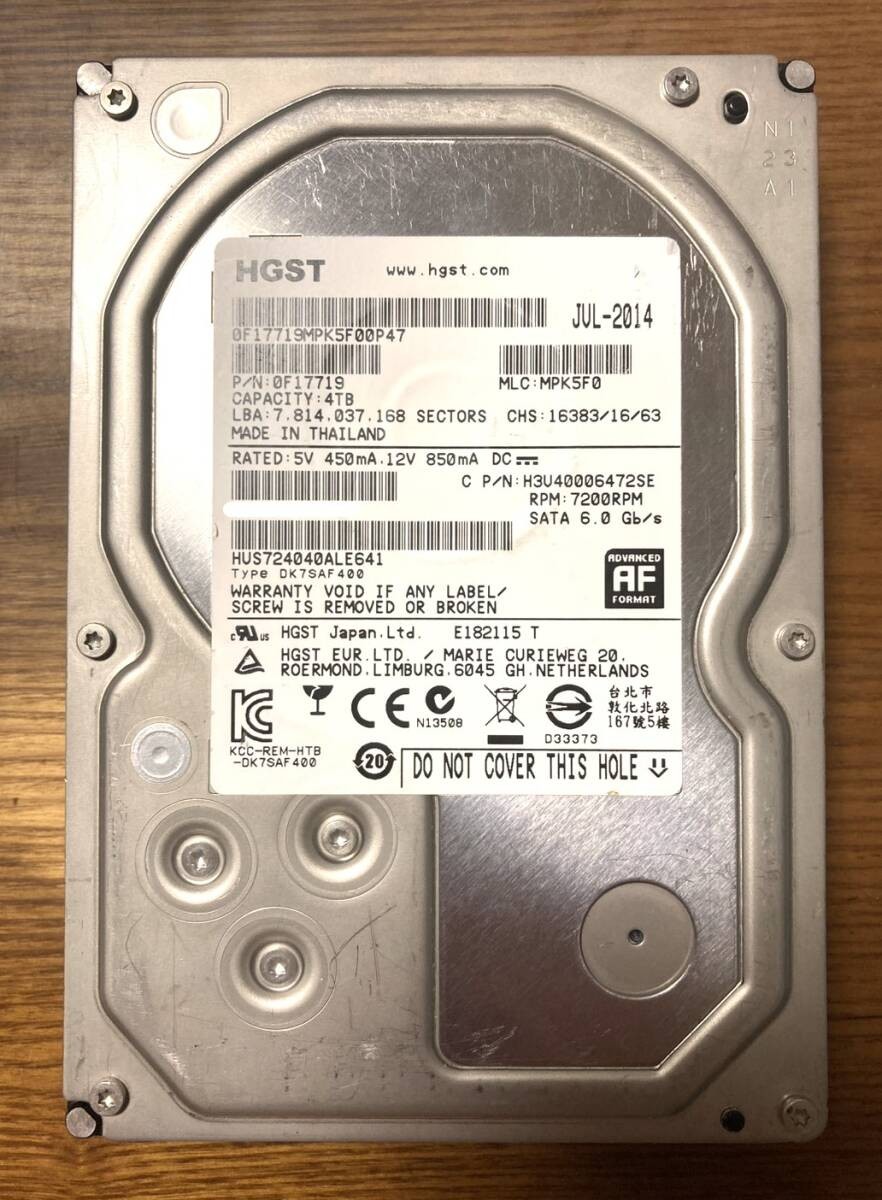 Usage time: Low Hitachi/HGST HUS724040ALE641 Ultrastar 7K4000 3.5-inch HDD 4TB (