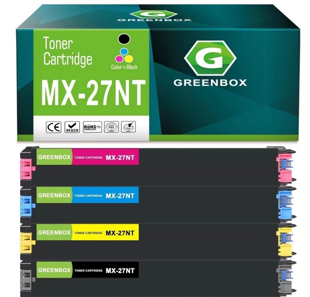 GREENBOX MX-27NT High Yield Toner Cartridge Replacement for Sharp MX-27NT(4pack)