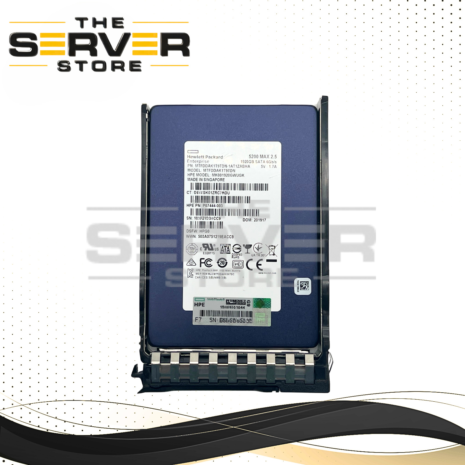 HPE 1.92TB SATA 6G MU SFF BC 2.5" SSD 5200 MAX HPE ProLiant G10+ G11 P07444-003