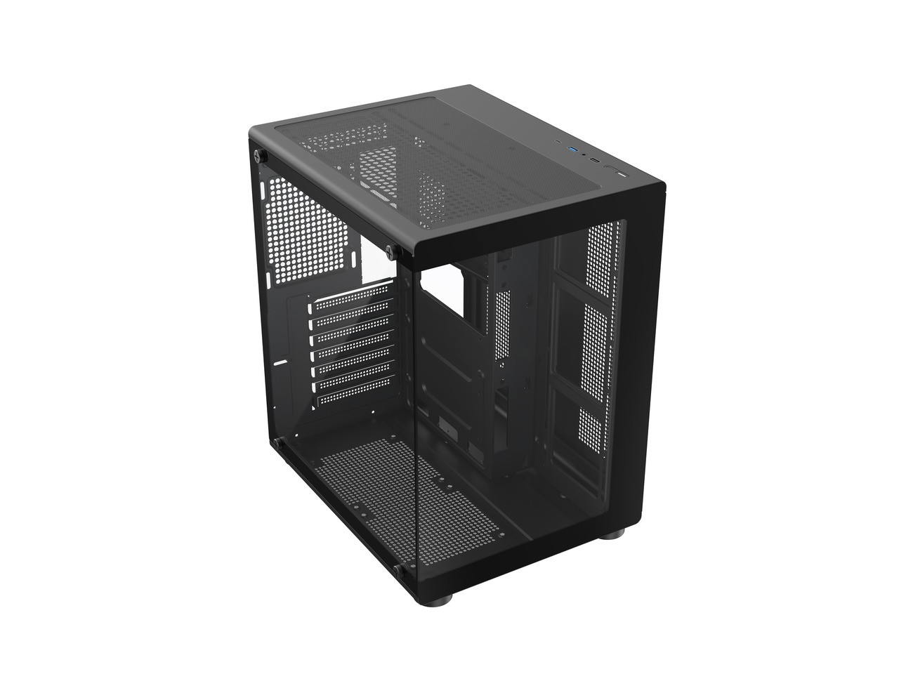 DIYPC DIY-V8-ATX Black USB3.0/ Type C Tempered Glass ATX Gaming Computer Case w/