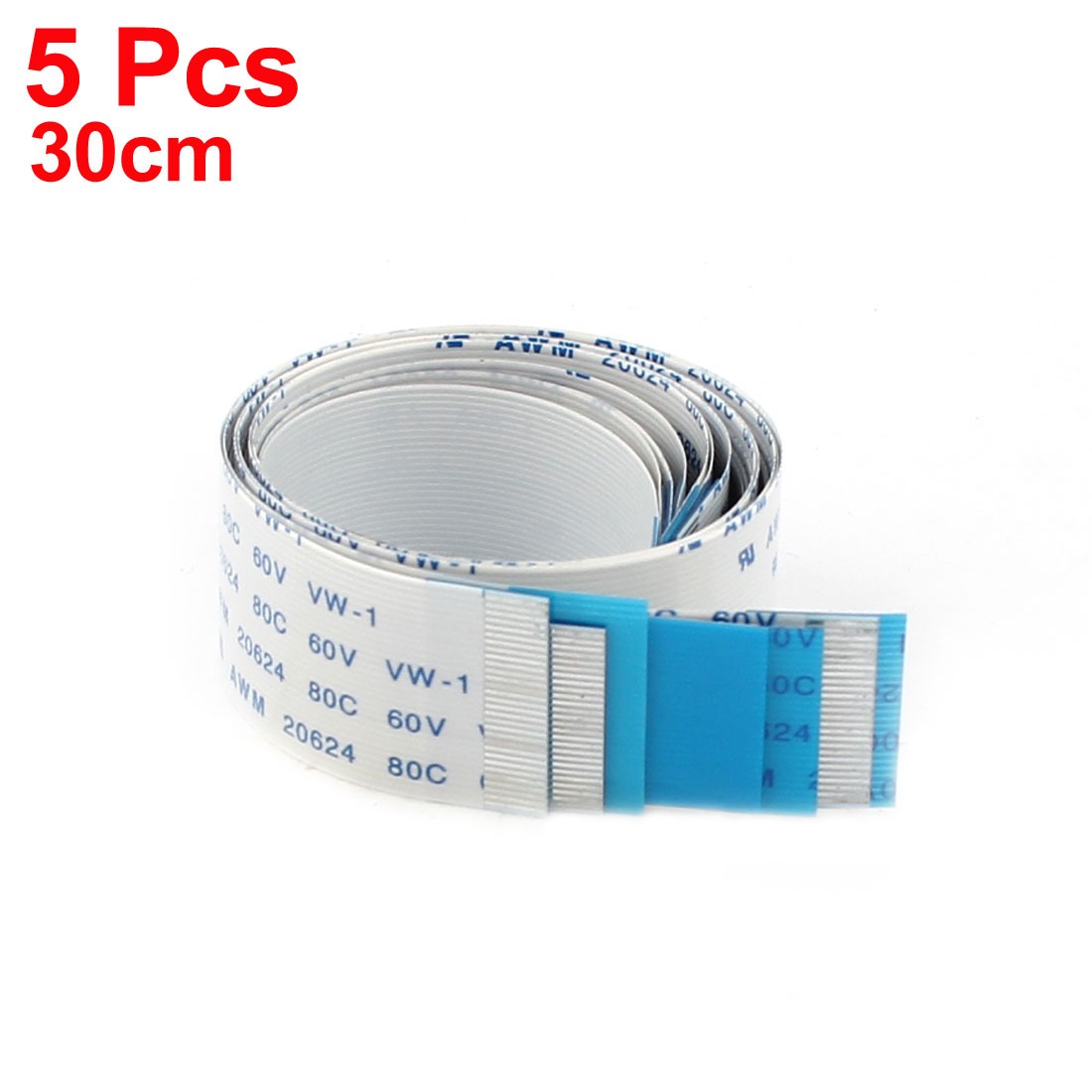 A Type 5pcs 300mm Long 26 Pins 0.5mm Pitch FFC FPC Ribbon Flat Cable