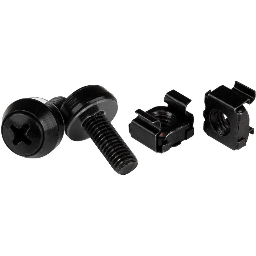 StarTech M6 x 12mm, Screws and Cage Nuts, 100 Pack, Black, M6 Mounting Screws &