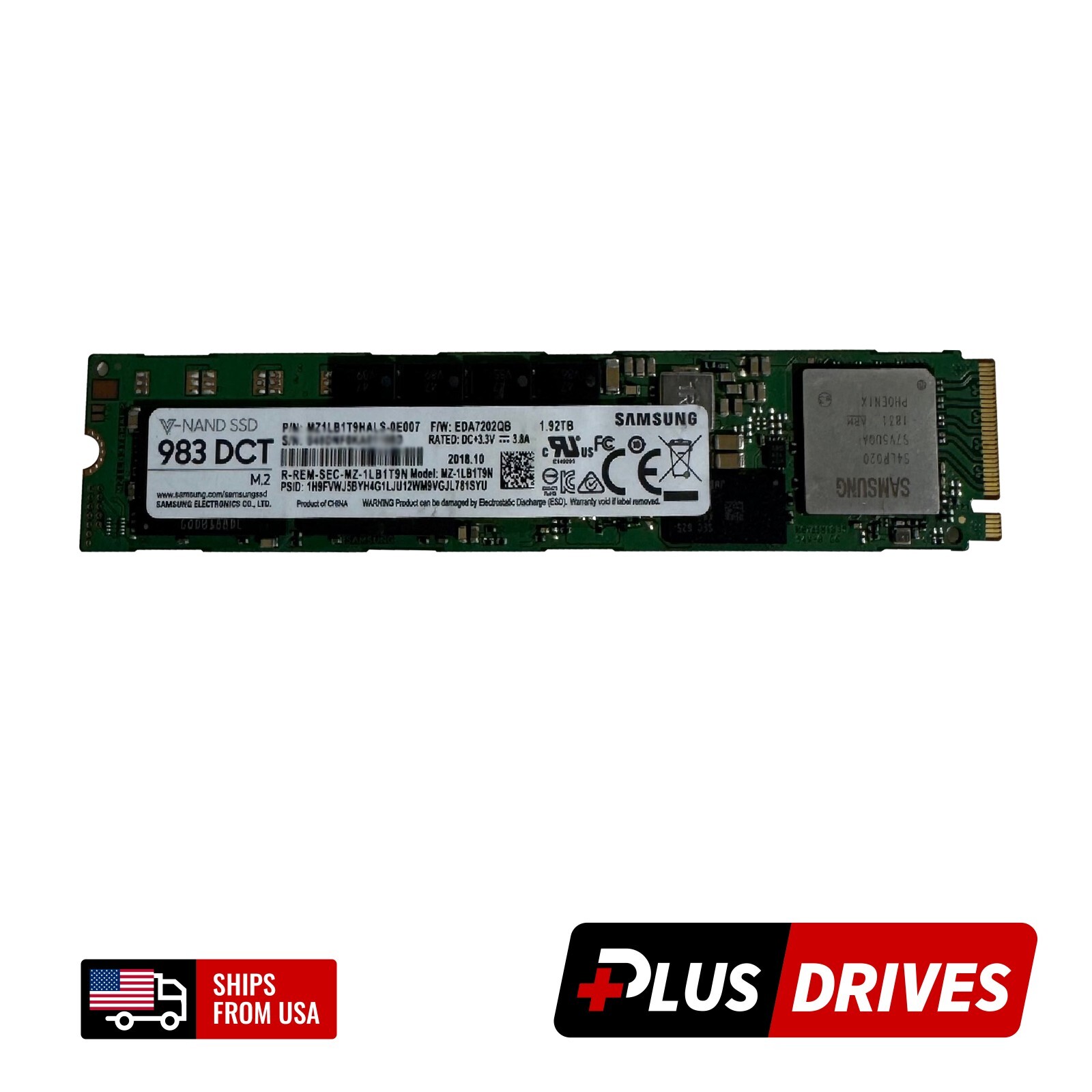 1.92TB ~ 2TB NVMe Samsung PM983 M.2 22110 400K IOPS PCIe 3.0 x4 Enterprise SSD